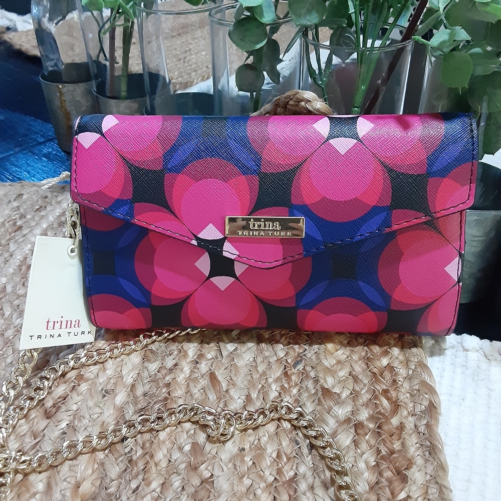 New Trina Turk crossbody purse handbag multicolor - Picture 3 of 8